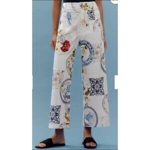 Anthropologie Maeve The Colette Cropped Wide-Leg Pants Magic Fabric Ed. Size 27